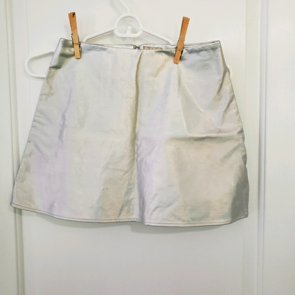 GB iridescent silver mini skirt jrs size XS
